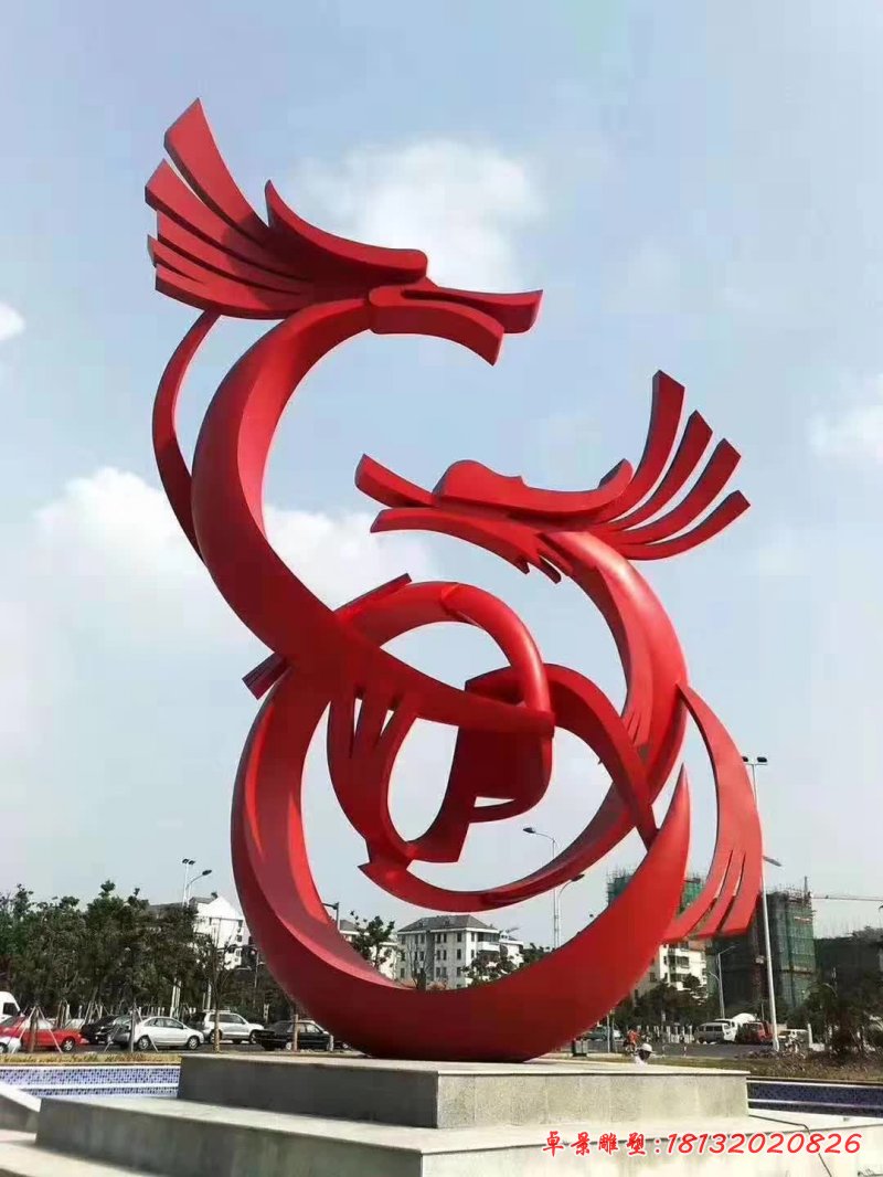 不锈钢抽象龙雕塑