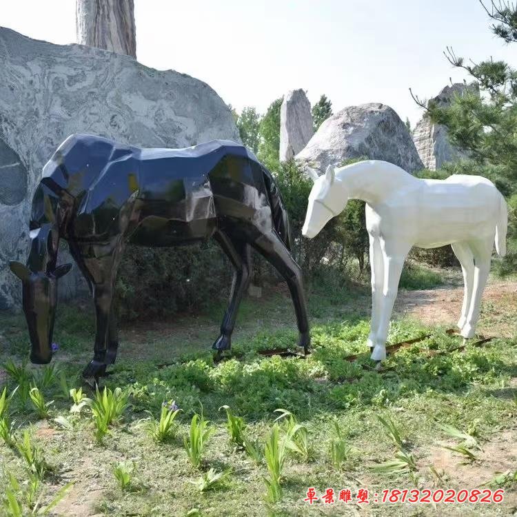 不锈钢马动物雕塑 (19)