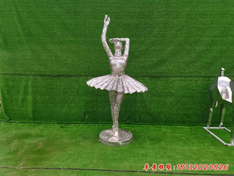 不锈钢跳舞人物雕塑 (2)