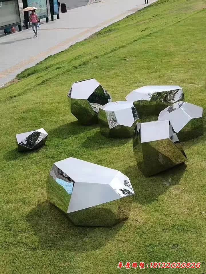 不锈钢石块雕塑 (11)