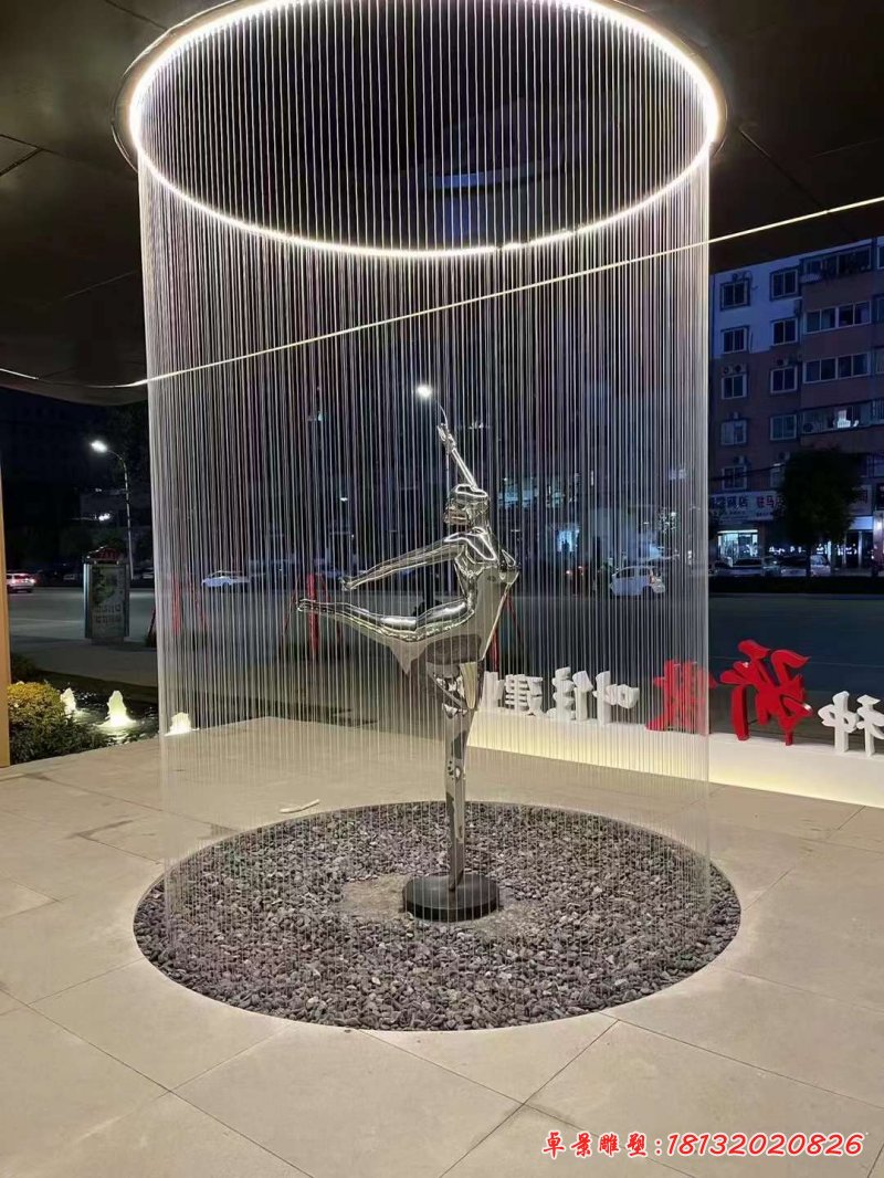 不锈钢抽象跳舞女孩雕塑