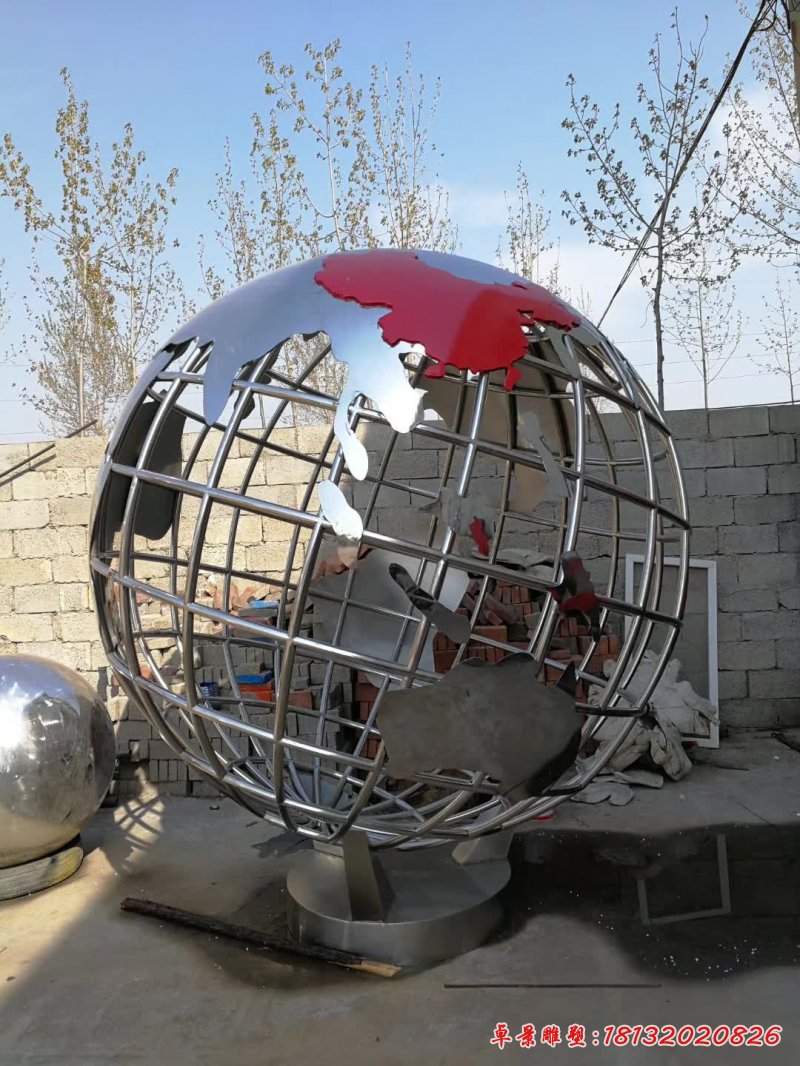 不锈钢地球仪雕塑