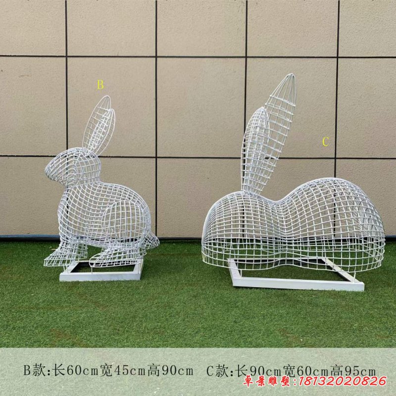 不锈钢镂空编织兔子_6