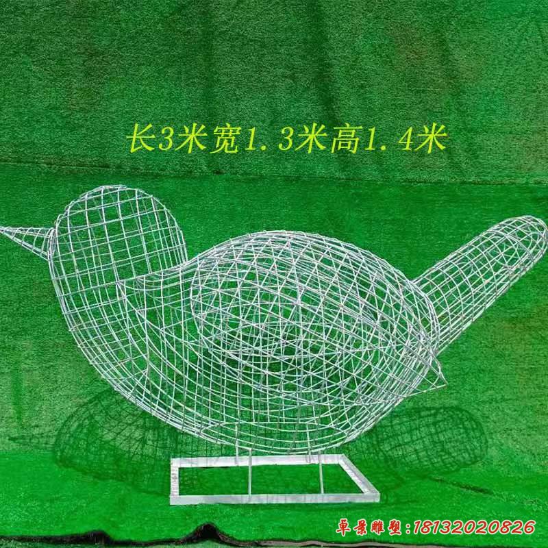 不锈钢镂空编织小鸟雕塑 (4)