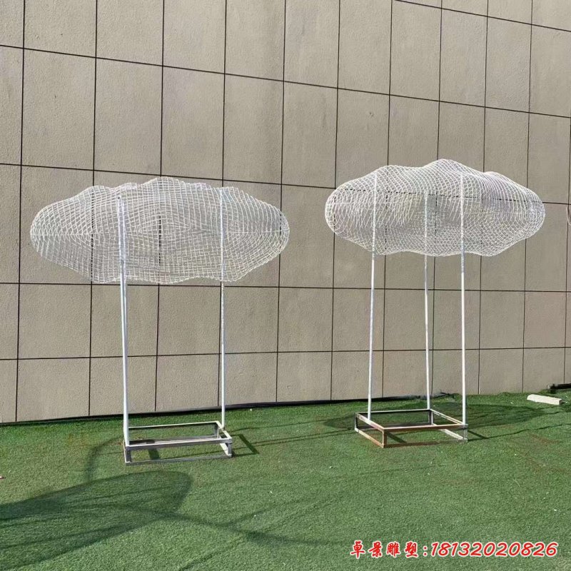 不锈钢镂空云朵雕塑_2