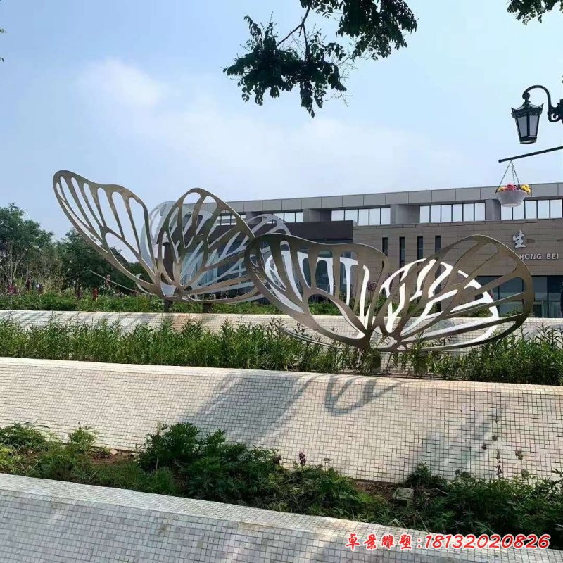 不锈钢镂空蝴蝶雕塑 (1)