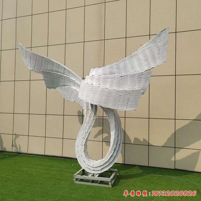 不锈钢抽象镂空发光翅膀2