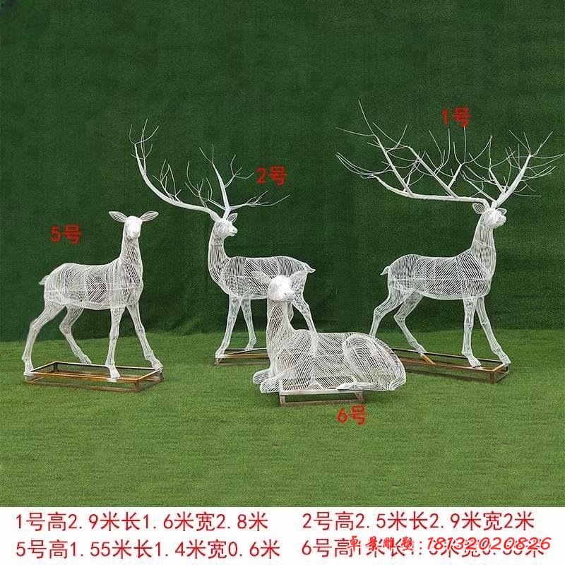 不锈钢镂空动物鹿雕塑 (2)