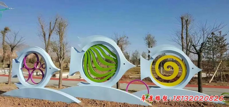 不锈钢深海鱼景观雕塑
