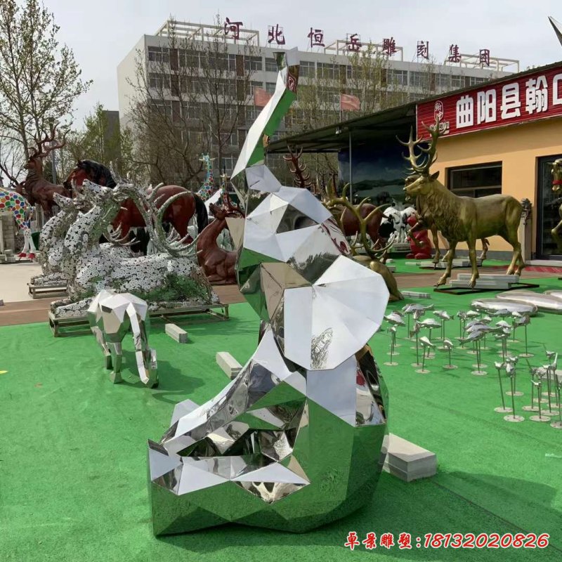 不锈钢切面大象雕塑 (3)