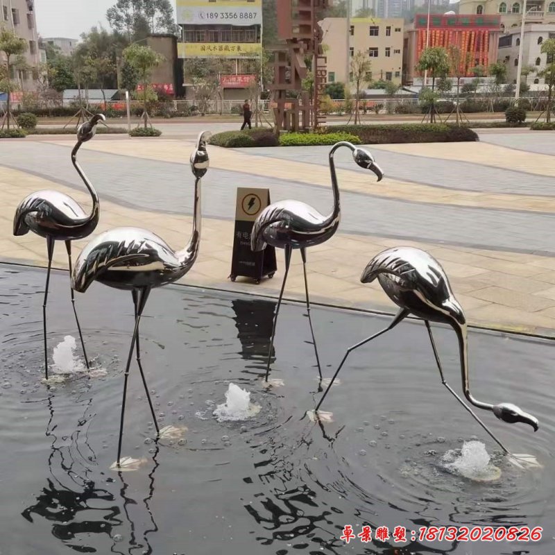 不锈钢仿真火烈鸟雕塑_副本