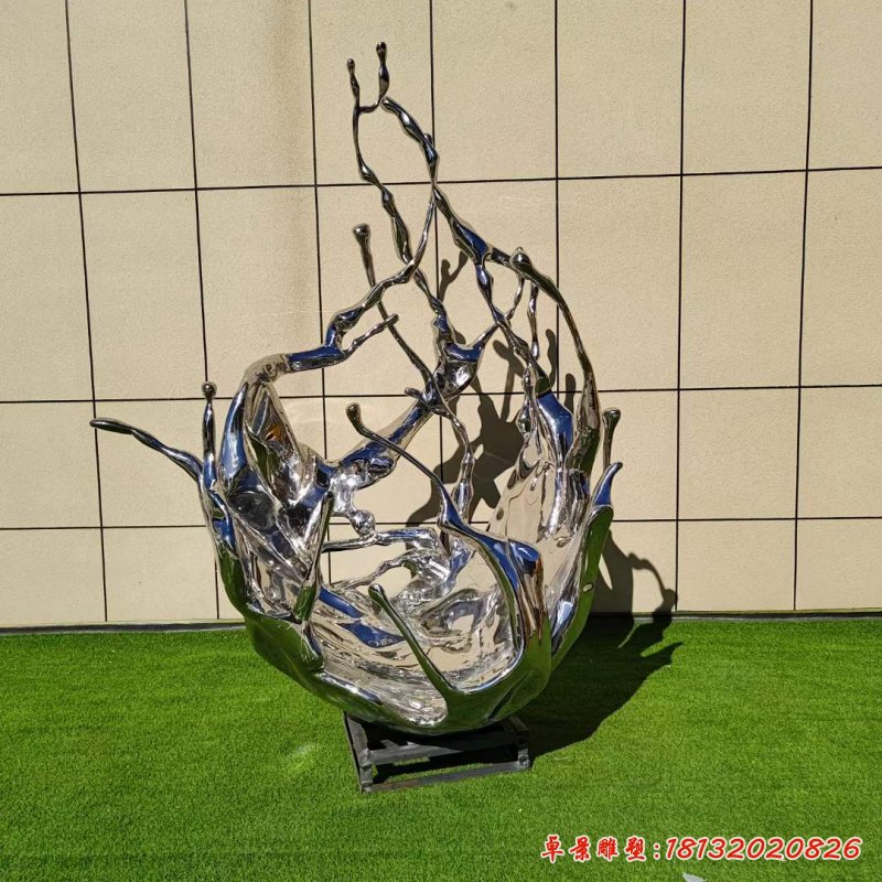 不锈钢镂空火龙果雕塑 (2)