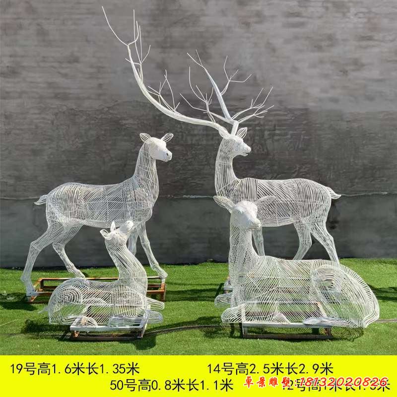 不锈钢铁艺镂空小鹿雕塑 (2)