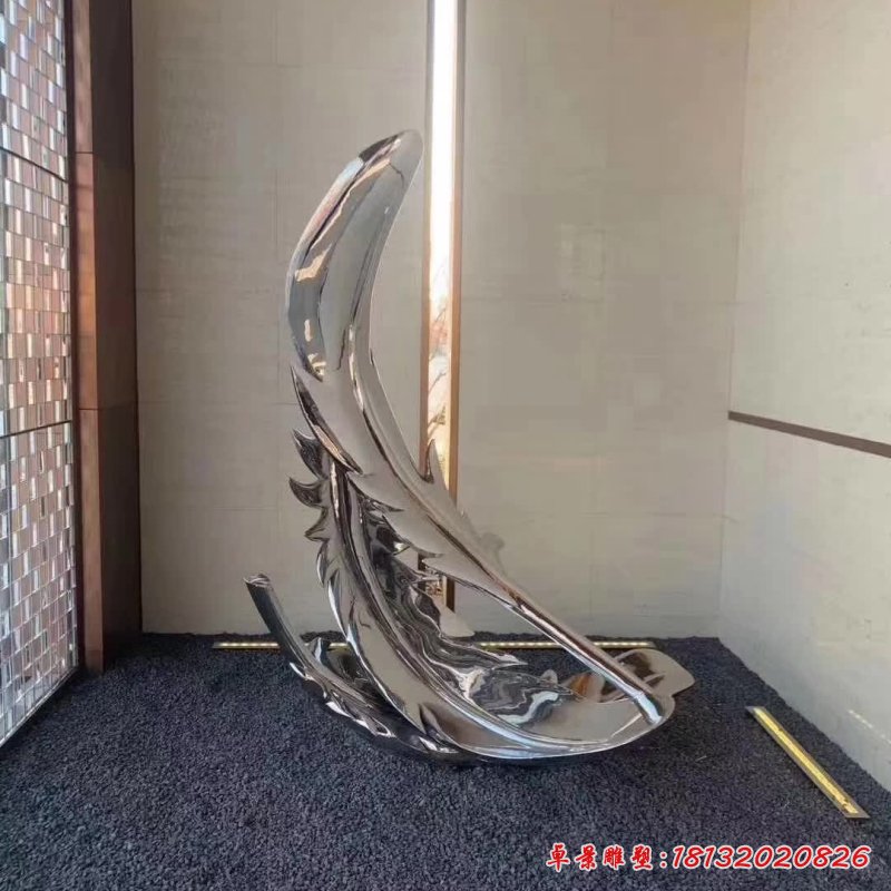 不锈钢广场羽毛雕塑 (1)