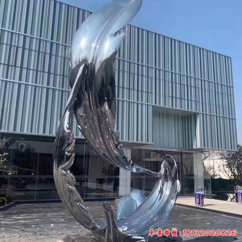 不锈钢广场羽毛雕塑 (2)