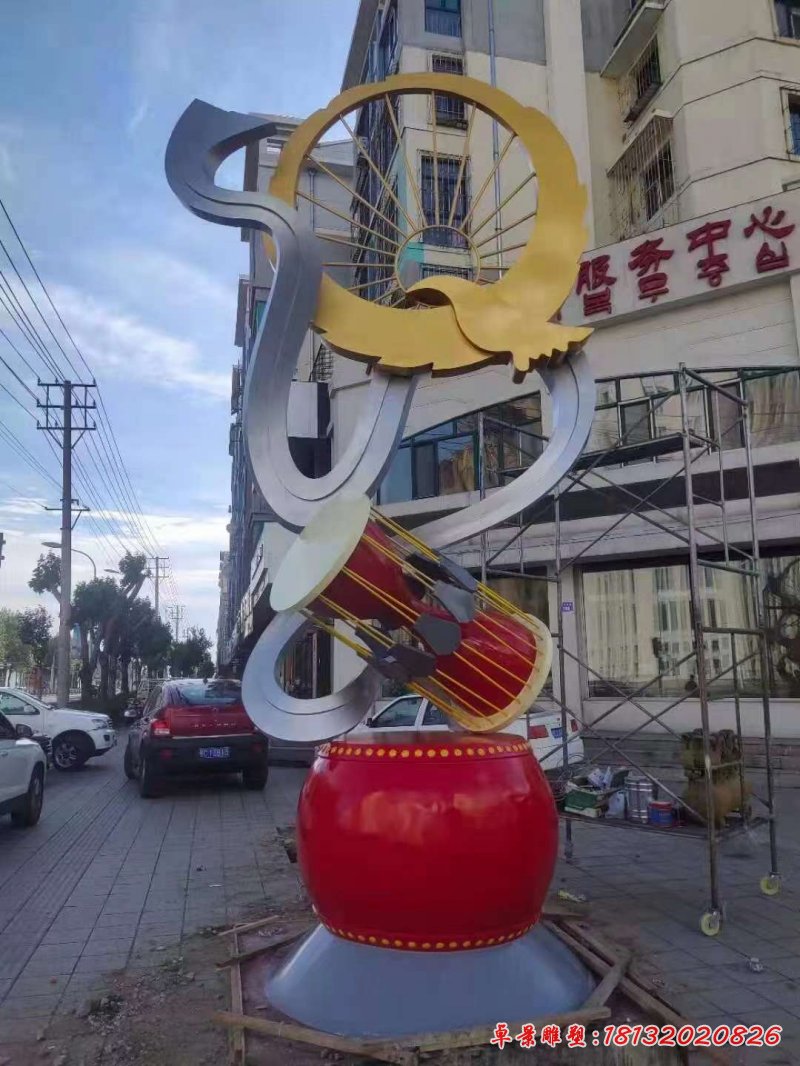 不锈钢抽象城市景观雕塑