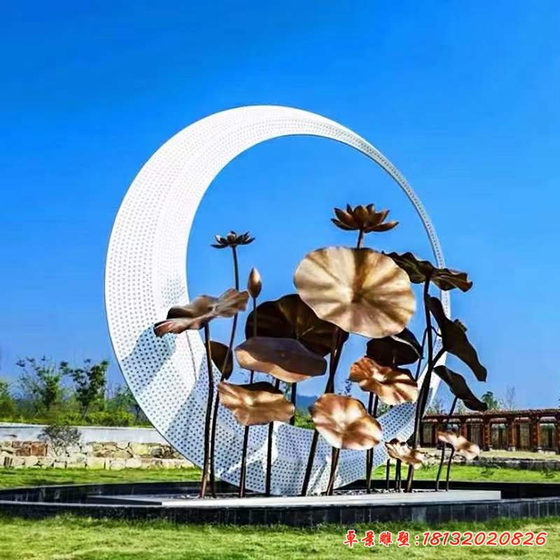 不锈钢荷花雕塑 (5)