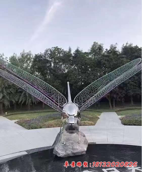 不锈钢蜻蜓动物雕塑 (1)