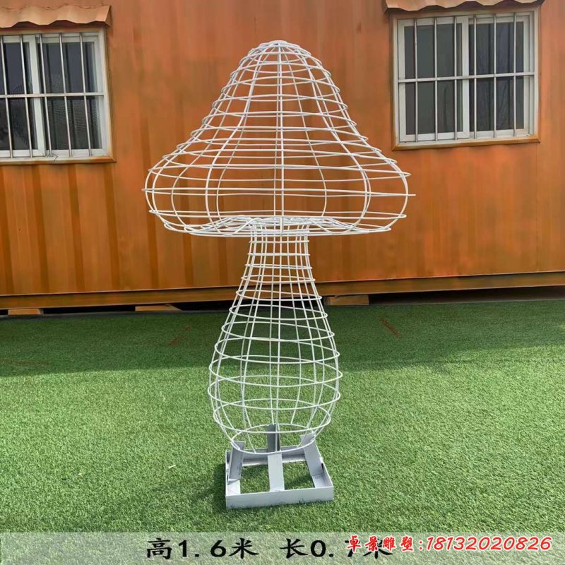 不锈钢编织蘑菇雕塑 (2)