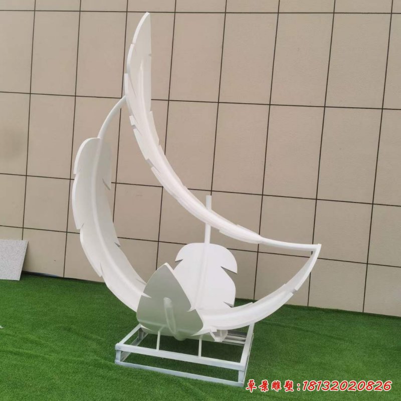 不锈钢羽毛雕塑 (2)