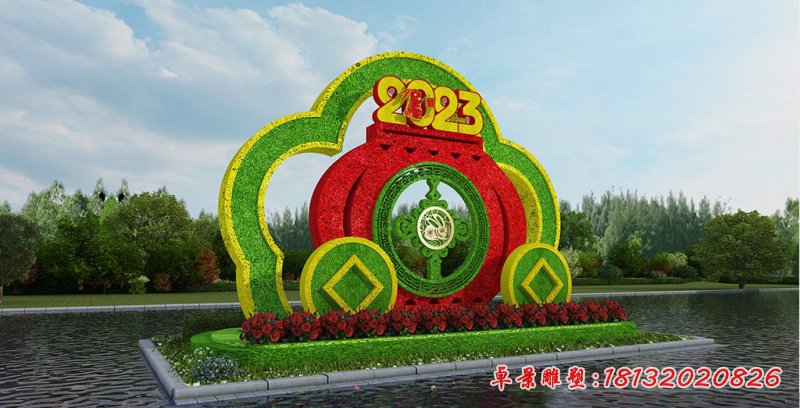 2023兔年文化宣传不锈钢雕塑 (1)