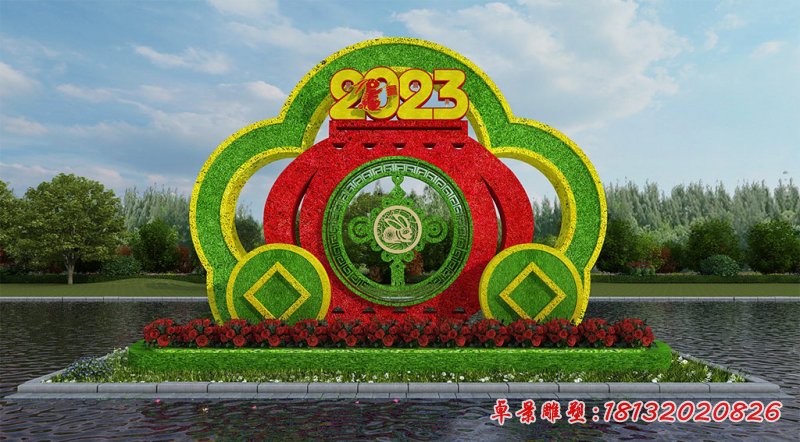 2023兔年文化宣传不锈钢雕塑 (2)