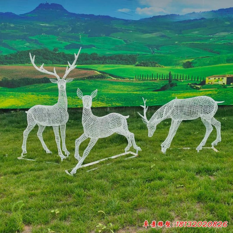 镂空鹿不锈钢鹿雕塑2