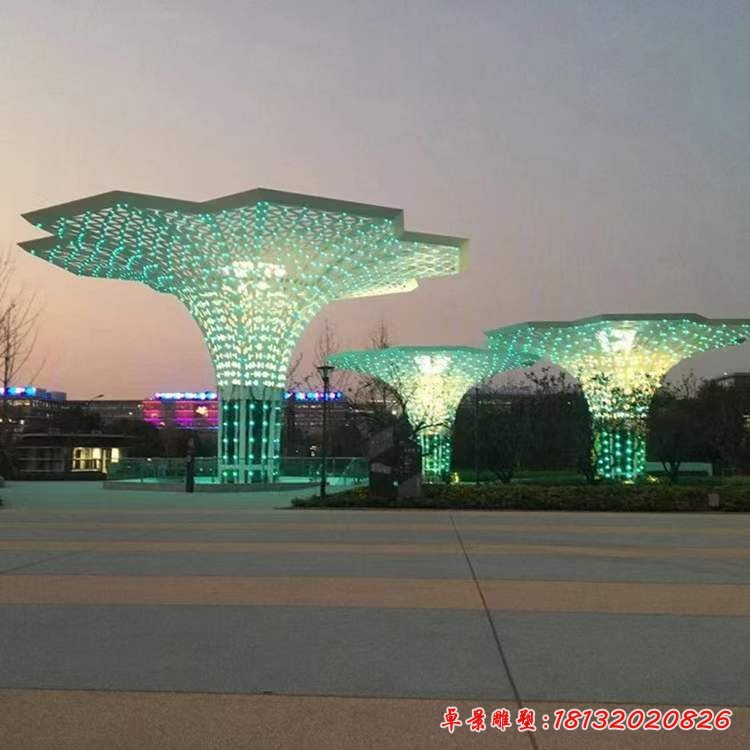 不锈钢城市发光树雕塑 (1)