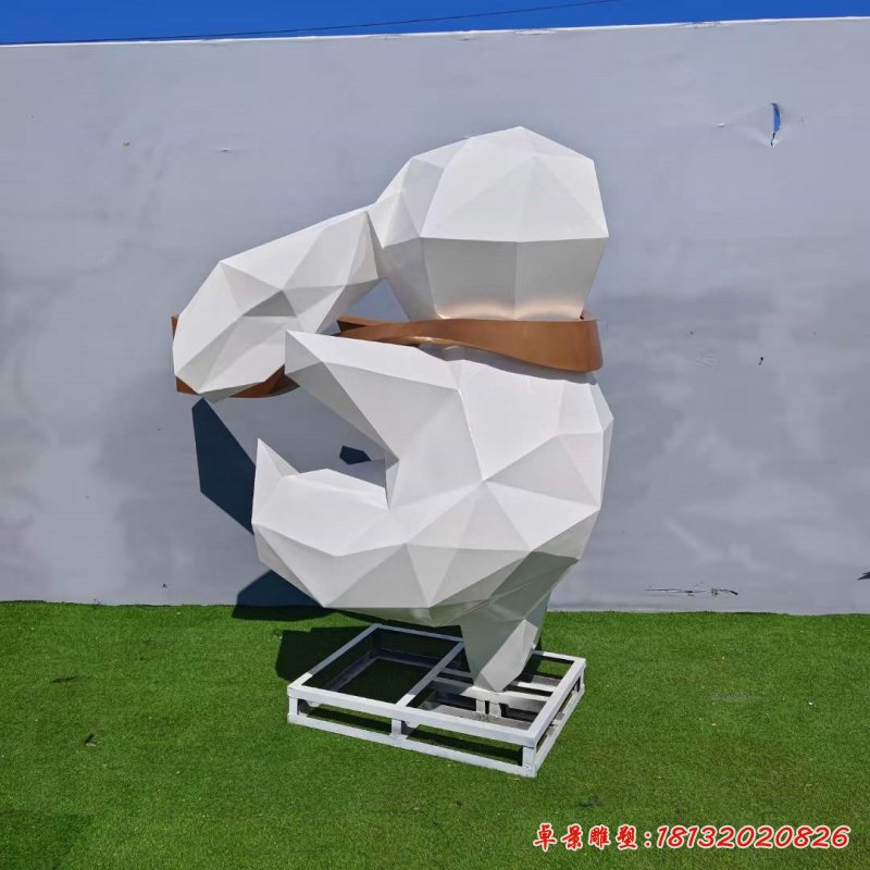 不锈钢动物仿真兔子雕塑 (2)_副本