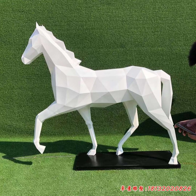 不锈钢切面马动物雕塑 (2)