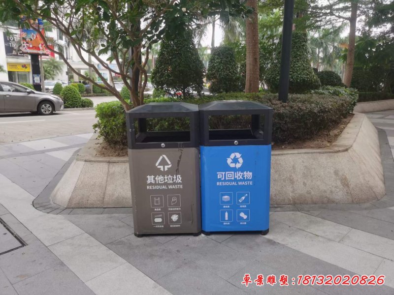公园不锈钢垃圾桶雕塑