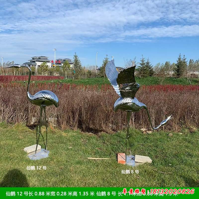 不锈钢抽象火烈鸟雕塑 (3)