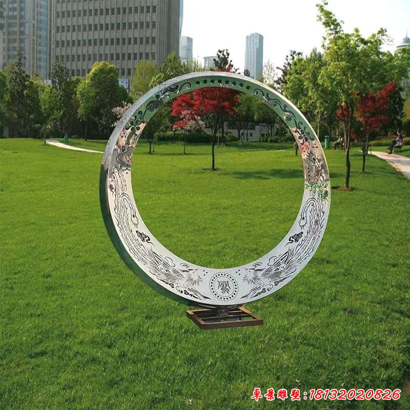 不锈钢抽象圆环雕塑 (5)