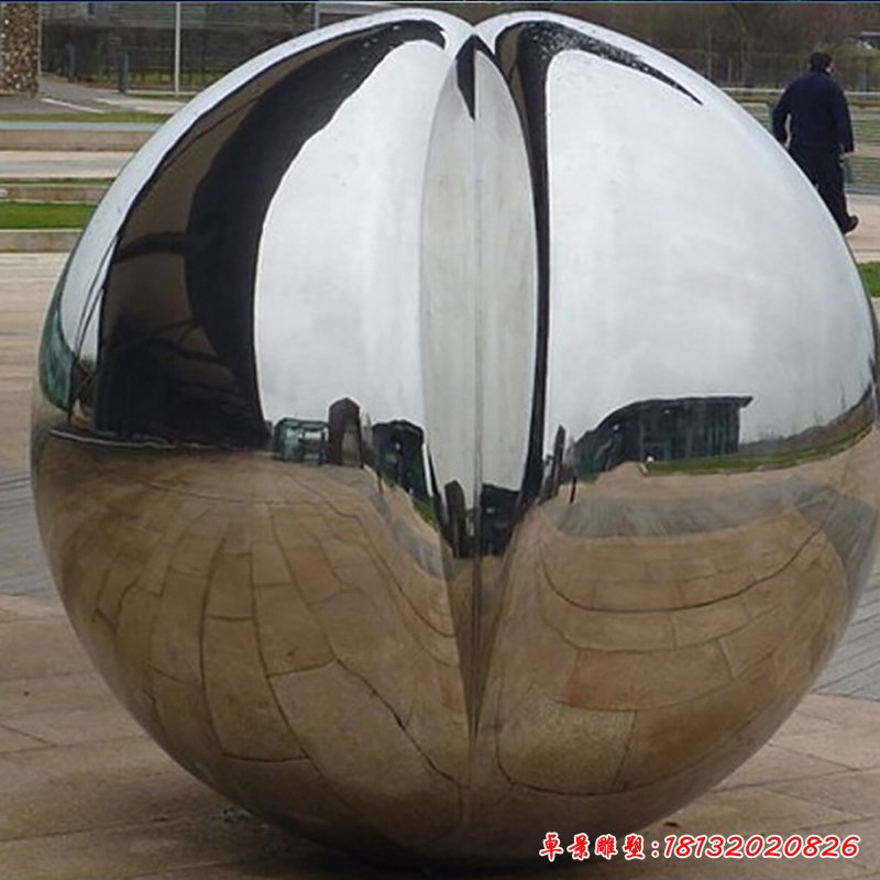 不锈钢球形雕塑，不锈钢公园雕塑 (5)