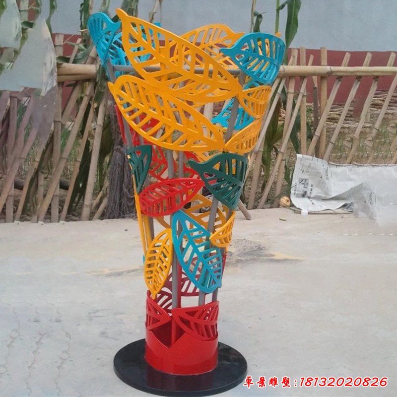 不锈钢树叶雕塑,公园不锈钢雕塑