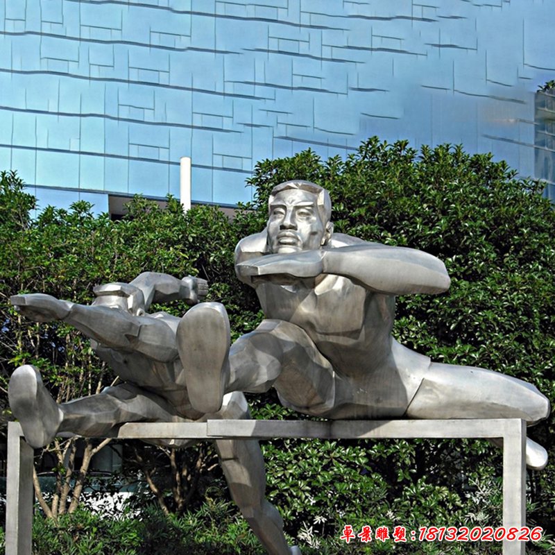 不锈钢压腿人物 广场运动人物