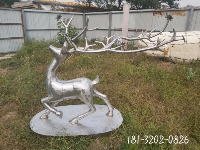 不锈钢小鹿动物雕塑 (3)
