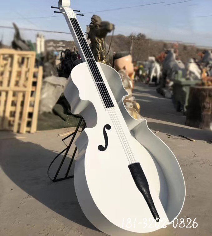 不锈钢大提琴花盆雕塑 (1)