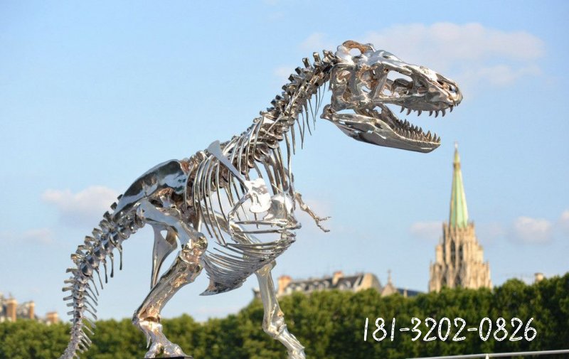 不锈钢恐龙化石雕塑 广场景观雕塑 (3)