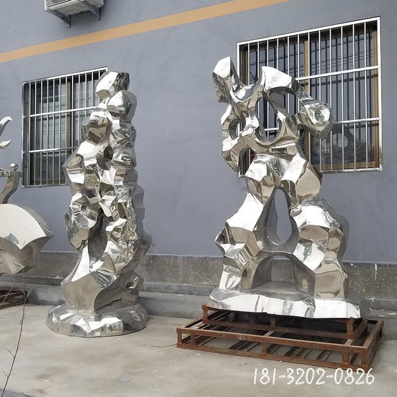 不锈钢太湖石雕塑公园景观摆件 (3)