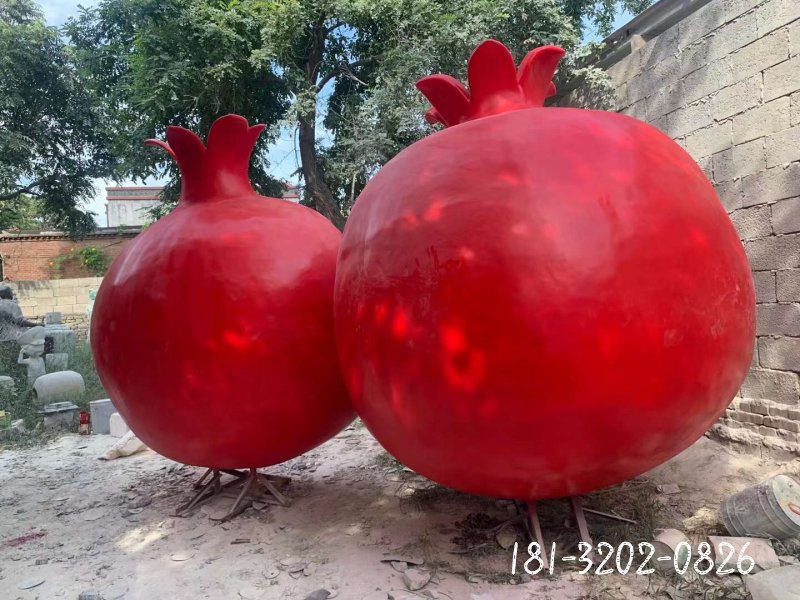 不锈钢水果石榴雕塑 (2)