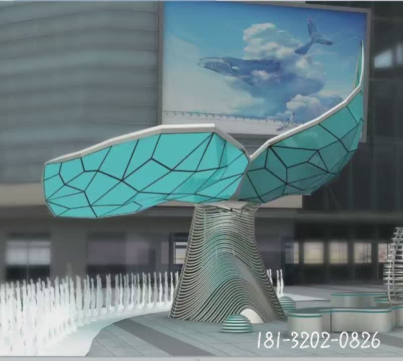 不锈钢鲸鱼尾巴雕塑