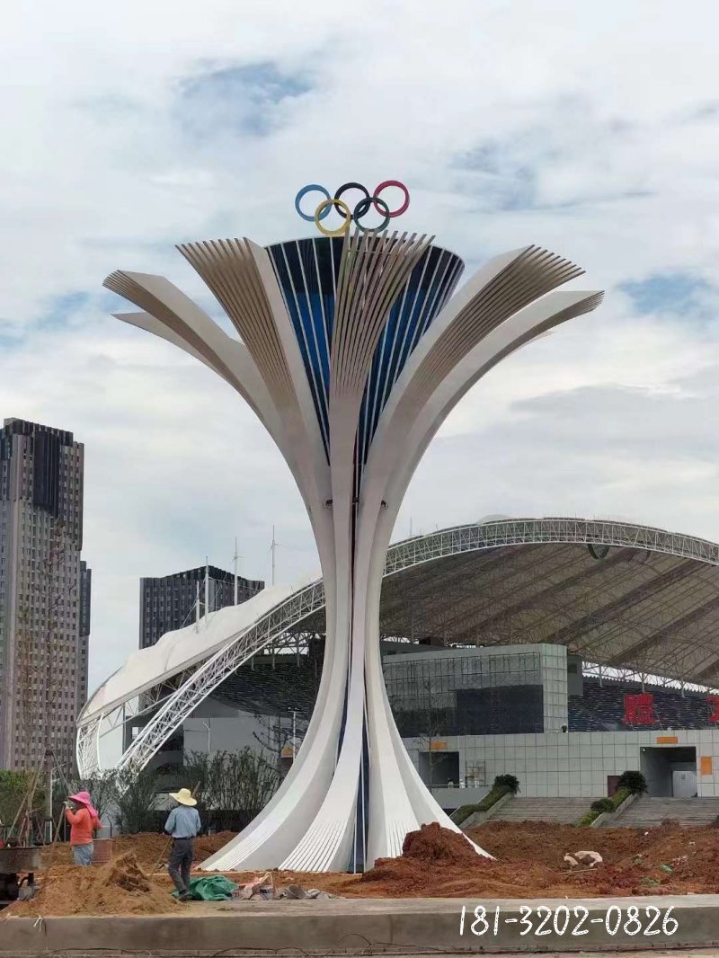奥运五环景观标志不锈钢雕塑