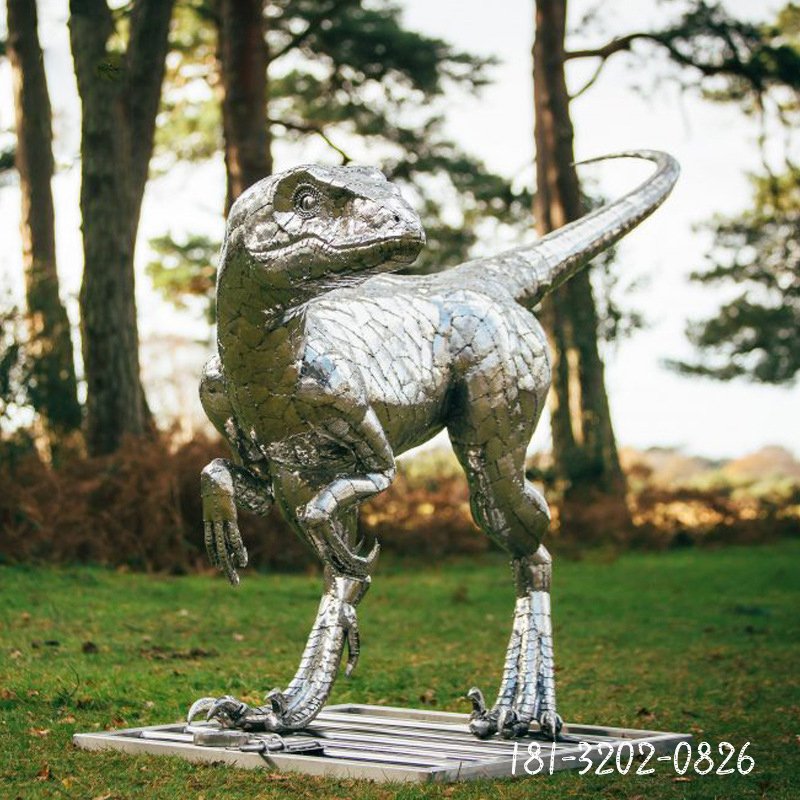 动物不锈钢抽象恐龙园林景观雕塑