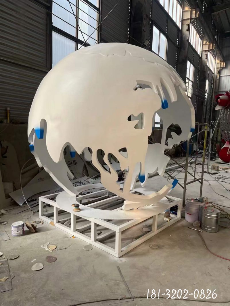 不锈钢镂空地球雕塑 (1)