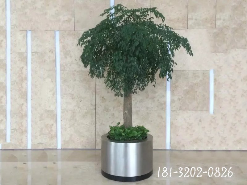 不锈钢花盆雕塑,景观不锈钢雕塑