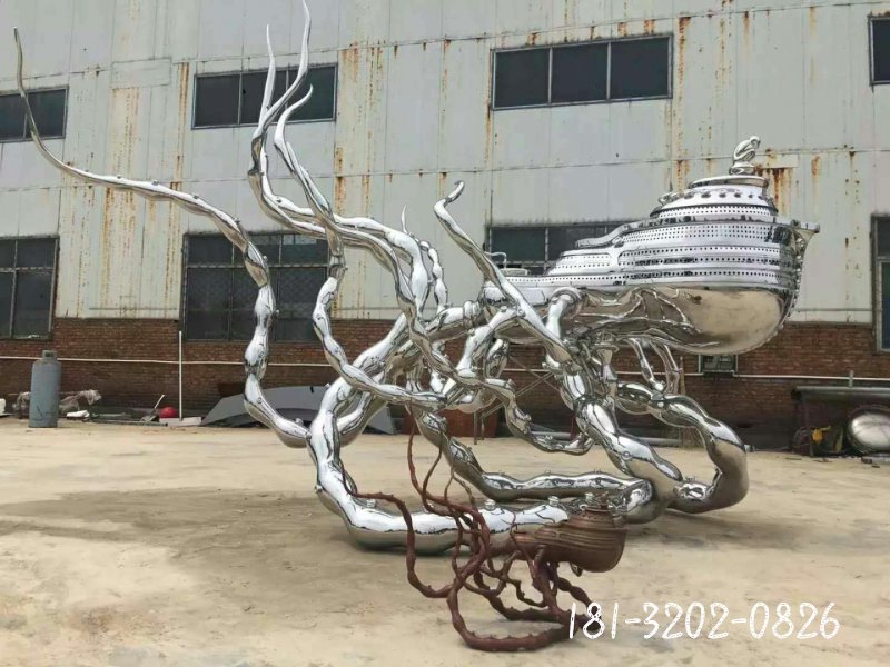 不锈钢抽象轮船雕塑 公园景观雕塑[1]