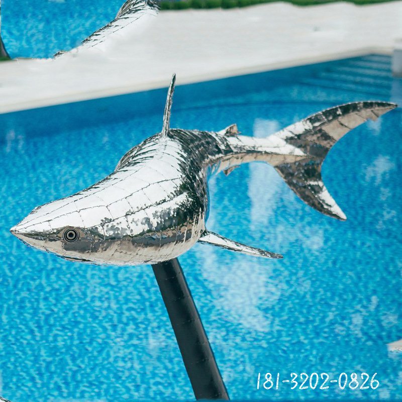 不锈钢鲨鱼海底世界动物雕塑 (2)[1]