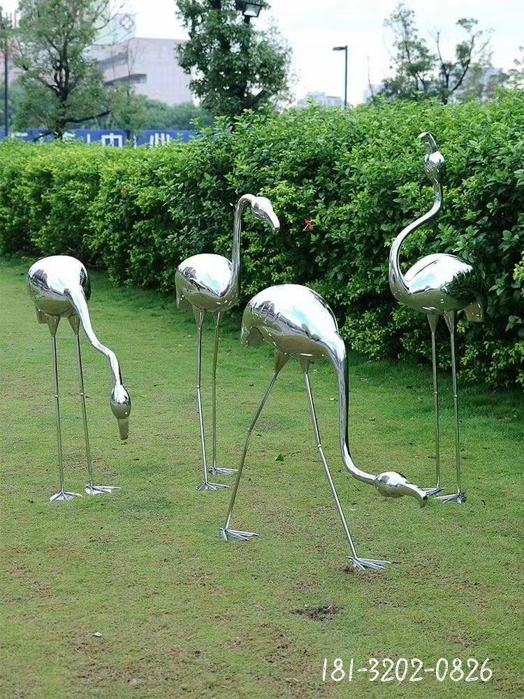或列表不锈钢抽象火烈鸟雕塑 (4)