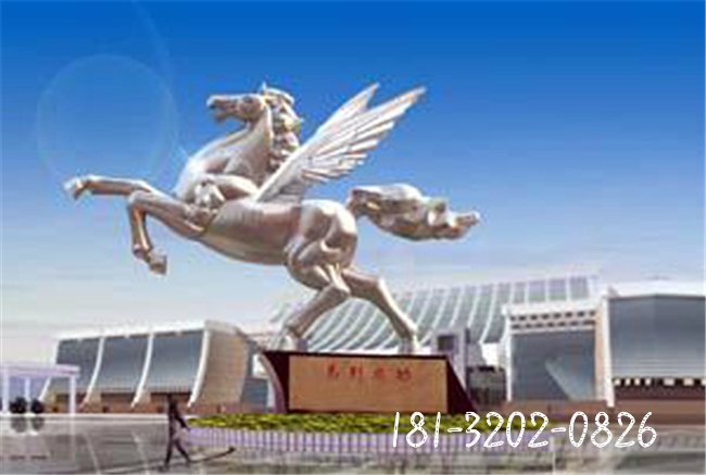 不锈钢飞马雕塑 广场不锈钢景观雕塑 (12)